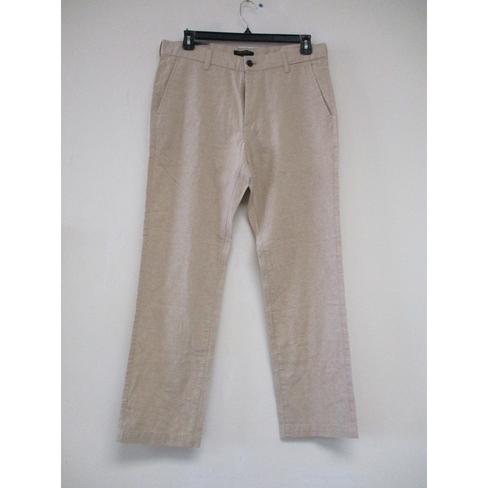 Banana Republic Pants Men 34x32 Tan Linen Blend Straight Leg Chino Trousers